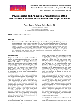 Physiological and Acoustic Characteristics of the Female Music