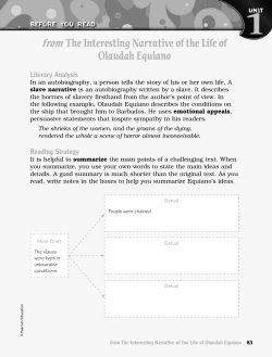 from The Interesting Narrative of the Life of Olaudah Equiano