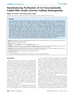 Nondenaturing Purification of Co-Transcriptionally Folded RNA