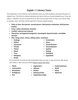English 11 Literary Terms - Streetsboro City Schools
