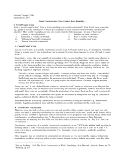 Social Construction: Class, Gender, Race Disability…