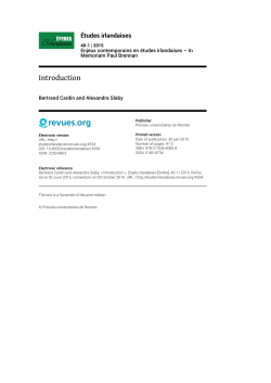 Introduction - &Eacute;tudes irlandaises