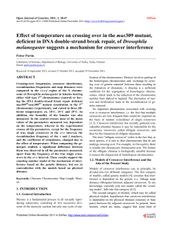 Effect of temperature on crossing over in the mus309 mutant