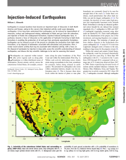Injection-Induced Earthquakes - Stanford Center for Induced and