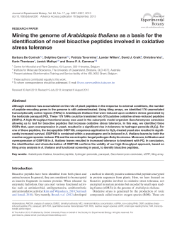 Mining the genome of Arabidopsis thaliana as a