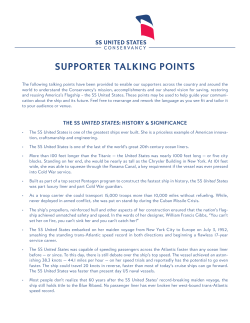 Supporter talking pointS - SS United States Conservancy