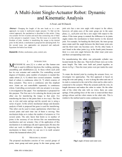 A Multi-Joint Single-Actuator Robot: Dynamic and Kinematic