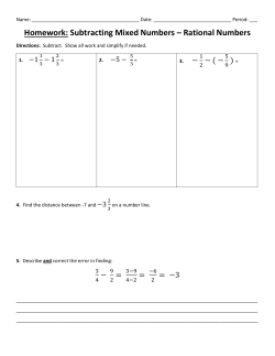 Homework: Subtracting Mixed Numbers