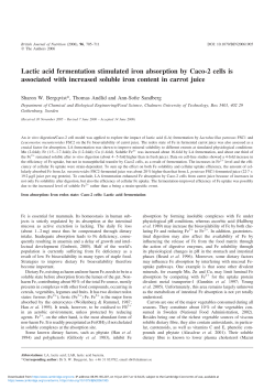 Lactic acid fermentation stimulated iron absorption by Caco