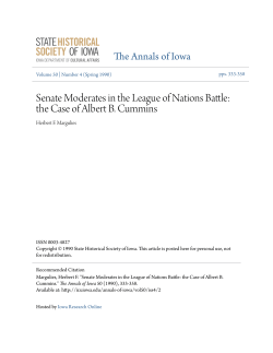 Senate Moderates in the League of Nations Battle: the Case of