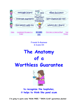Scams 101 - The Anatomy of a Worthless Guarantee