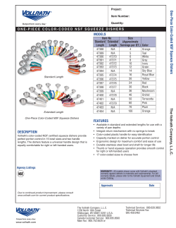Disher, Squeeze - Specification Sheet