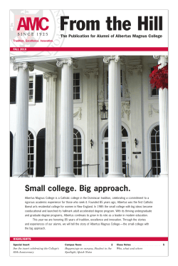 From the Hill Fall 2010 - Albertus Magnus College