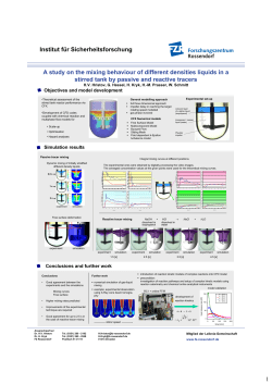 A study on the mixing behaviour of different densities liquids