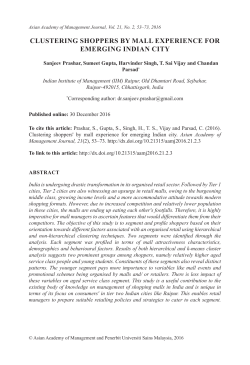 CLUSTERING SHOPPERS BY MALL EXPERIENCE FOR