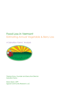 Food Loss in Vermont