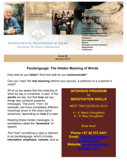 Paralanguage - International Negotiation Academy