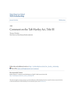Comment on the Taft-Hartley Act, Title III