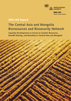 The Central Asia and Mongolia Bioresources and