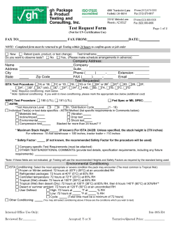 ISTA Test Request