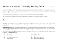 writing style guide - Southern Adventist University