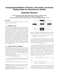 Computational Models of Emotion, Personality, and Social