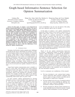 Graph-based Informative-Sentence Selection for Opinion