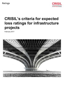 CRISIL`s criteria for expected loss ratings for infrastructure projects