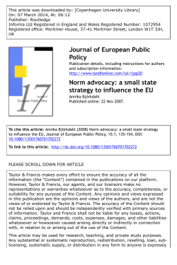 a small state strategy to influence the EU