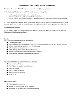The Monkey`s Paw&rdquo; Literary Analysis Essay Prompt