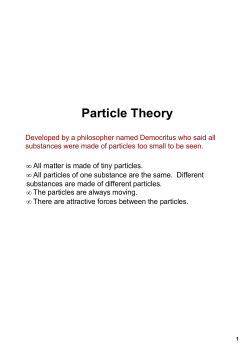 Particle Theory