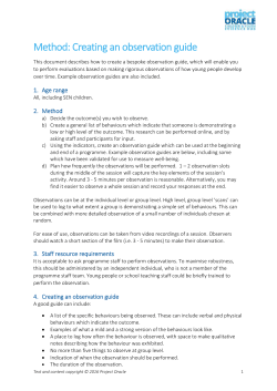 Method: Creating an observation guide