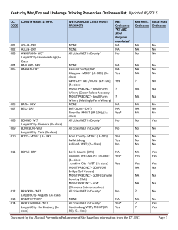 KY Wet-Dry UAD Ord. List