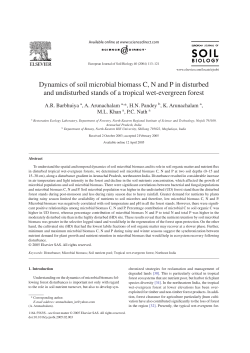 Dynamics of soil microbial biomass C, N and P in disturbed and