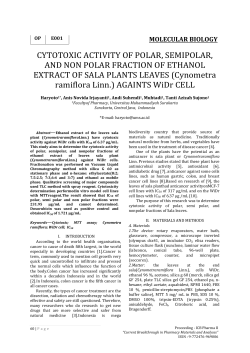 CYTOTOXIC ACTIVITY OF POLAR, SEMIPOLAR, AND NON POLAR
