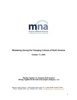 Ministering Among the Changing Cultures of North America