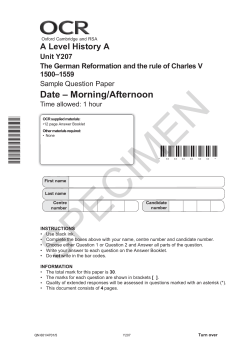 SAM and Markscheme - OCR A Level History A: The German