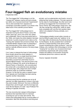 Four-legged fish an evolutionary mistake