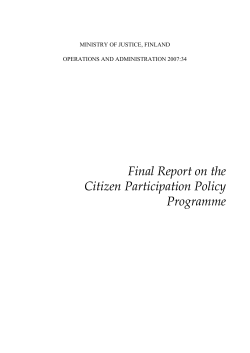 Final Report on the Citizen Participation Policy Programme