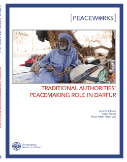 Traditional Authorities` Peacemaking Role in Darfur