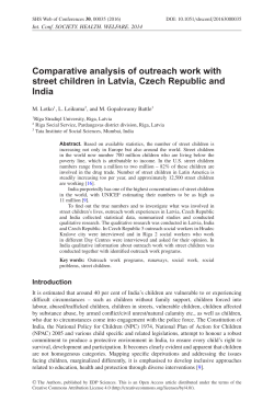 Comparative analysis of outreach work with street children in Latvia