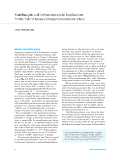 State budgets and the business cycle: Implications for the federal