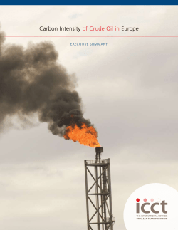 Carbon Intensity of Crude Oil in Europe