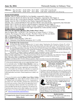 June 26, 2016 Bulletin