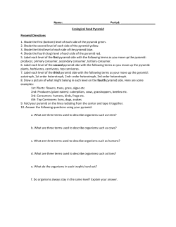 Ecological Food Pyramid Pyramid Directions 1. Shade the first