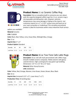 Product Name Product Name 11 oz Ceramic Coffee Mug 16 oz