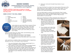 GOOD HANDS Feel your wrist and include those bones in