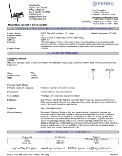 Ferro Frit 3269 Material Safety Data Sheet
