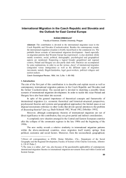 International Migration in the Czech Republic and Slovakia and the
