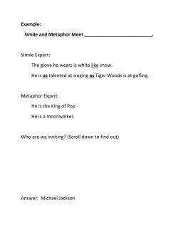 Example: Simile and Metaphor Meet . Simile Expert: The glove he